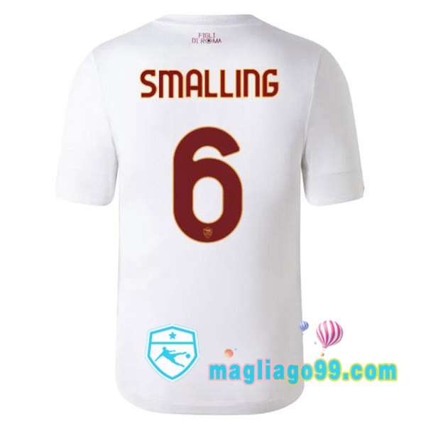 Magliago - Passione Maglie Thai Affidabili Basso Costo Online Shop | Maglia AS Roma (SMALLING 6) Seconda Bianco 2022/2023