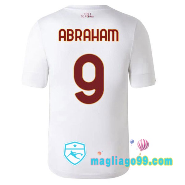 Magliago - Passione Maglie Thai Affidabili Basso Costo Online Shop | Maglia AS Roma (ABRAHAM 9) Seconda Bianco 2022/2023