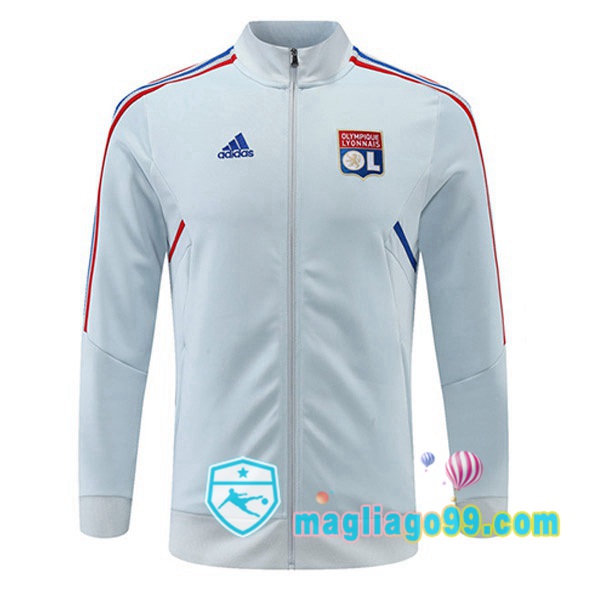 Magliago - Passione Maglie Thai Affidabili Basso Costo Online Shop | Giacca Calcio Lyon OL Blu Grigio 2022/2023