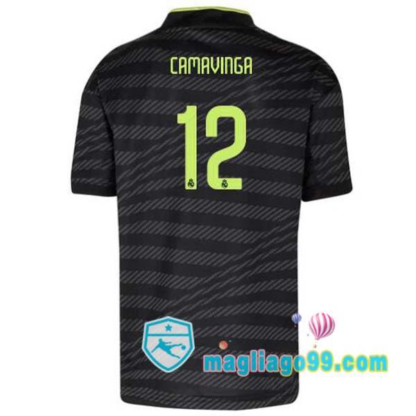 Magliago - Passione Maglie Thai Affidabili Basso Costo Online Shop | Maglia Real Madrid (Camavinga 12) Terza Nero 2022/2023