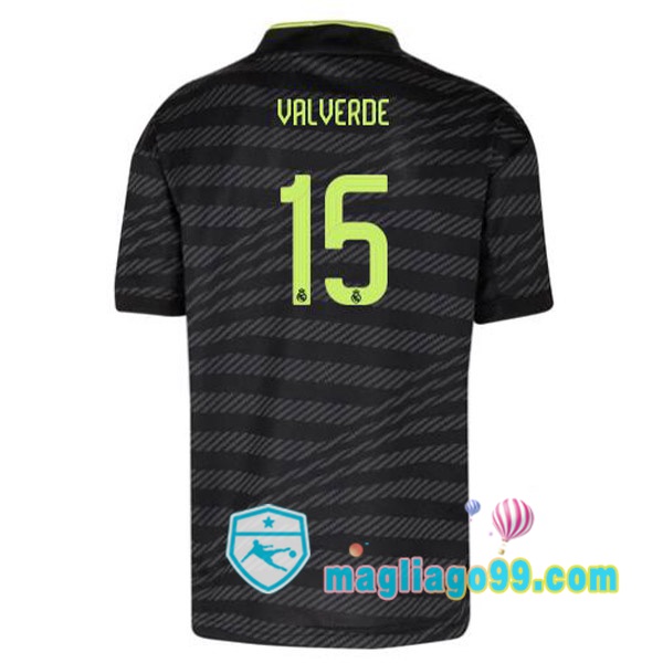 Magliago - Passione Maglie Thai Affidabili Basso Costo Online Shop | Maglia Real Madrid (Valverde 15) Terza Nero 2022/2023