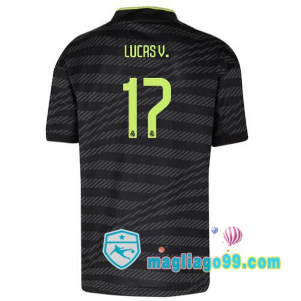 Magliago - Passione Maglie Thai Affidabili Basso Costo Online Shop | Maglia Real Madrid (Lucas V. 17) Terza Nero 2022/2023