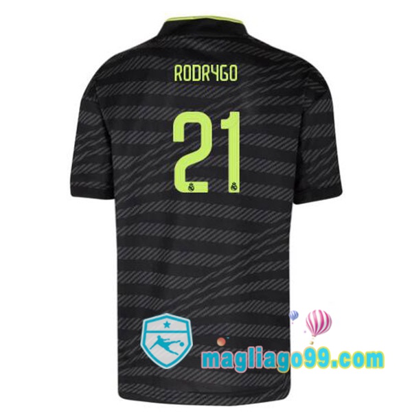 Magliago - Passione Maglie Thai Affidabili Basso Costo Online Shop | Maglia Real Madrid (Rodrygo 21) Terza Nero 2022/2023