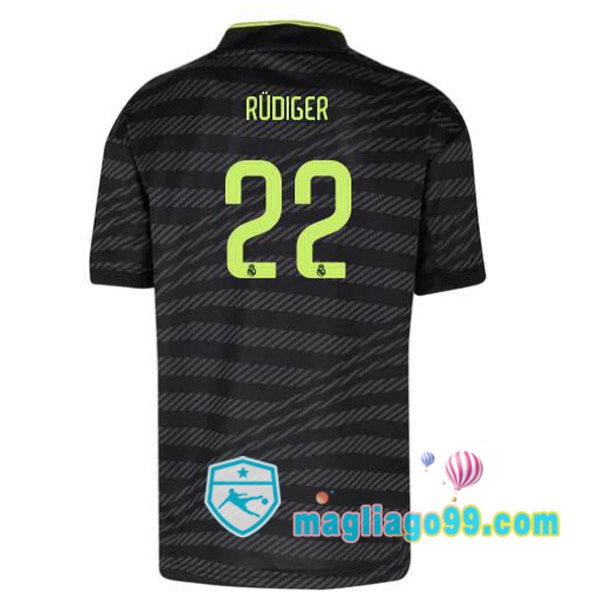 Magliago - Passione Maglie Thai Affidabili Basso Costo Online Shop | Maglia Real Madrid (Rüdiger 22) Terza Nero 2022/2023