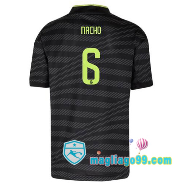 Magliago - Passione Maglie Thai Affidabili Basso Costo Online Shop | Maglia Real Madrid (Nacho 6) Terza Nero 2022/2023