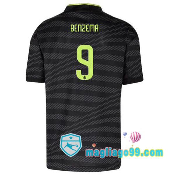 Magliago - Passione Maglie Thai Affidabili Basso Costo Online Shop | Maglia Real Madrid (Benzema 9) Terza Nero 2022/2023