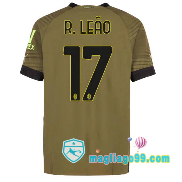 Magliago - Passione Maglie Thai Affidabili Basso Costo Online Shop | Maglia AC Milan (R. LEÃO 17) Terza Marrone 2022/2023