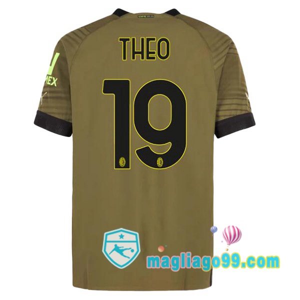 Magliago - Passione Maglie Thai Affidabili Basso Costo Online Shop | Maglia AC Milan (THEO 19) Terza Marrone 2022/2023
