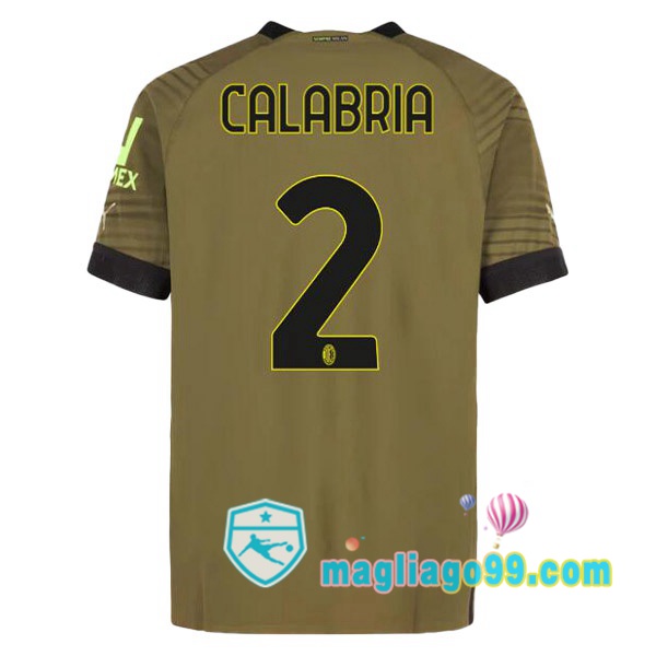 Magliago - Passione Maglie Thai Affidabili Basso Costo Online Shop | Maglia AC Milan (CALABRIA 2) Terza Marrone 2022/2023