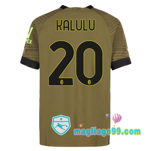 Magliago - Passione Maglie Thai Affidabili Basso Costo Online Shop | Maglia AC Milan (KALULU 20) Terza Marrone 2022/2023