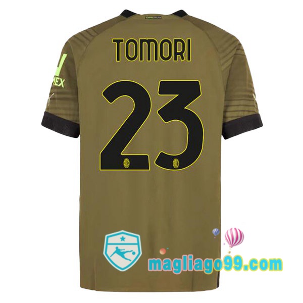 Magliago - Passione Maglie Thai Affidabili Basso Costo Online Shop | Maglia AC Milan (TOMORI 23) Terza Marrone 2022/2023