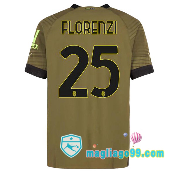 Magliago - Passione Maglie Thai Affidabili Basso Costo Online Shop | Maglia AC Milan (FLORENZI 25) Terza Marrone 2022/2023