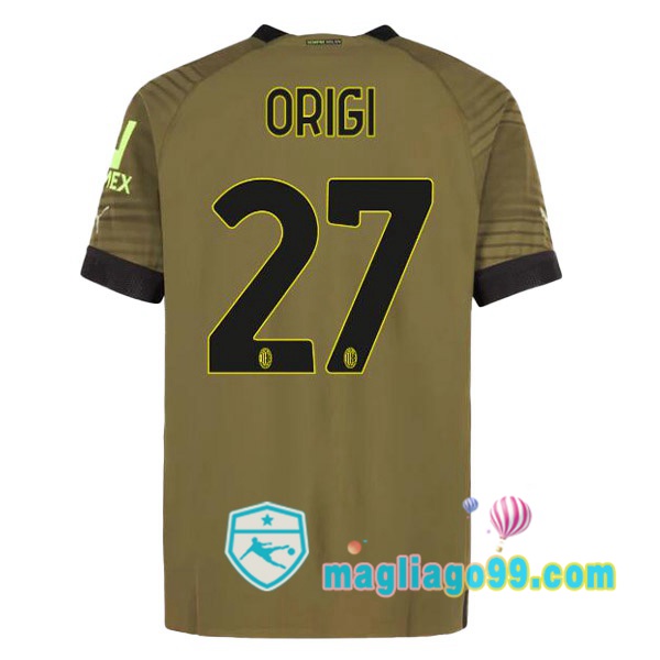 Magliago - Passione Maglie Thai Affidabili Basso Costo Online Shop | Maglia AC Milan (MALDINI 27) Terza Marrone 2022/2023