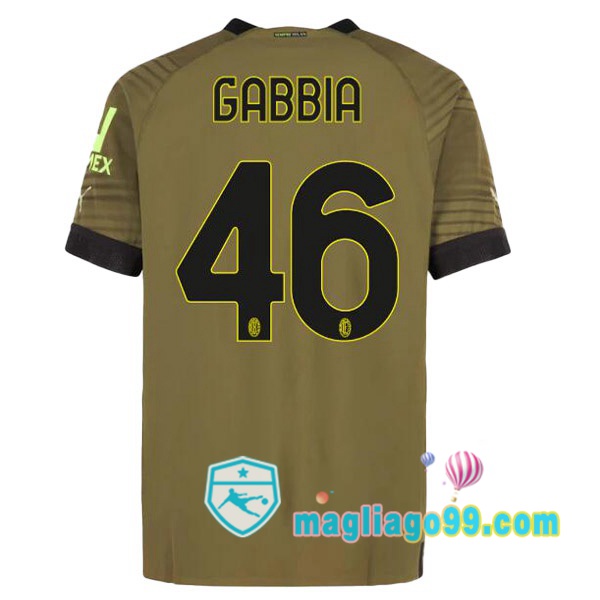 Magliago - Passione Maglie Thai Affidabili Basso Costo Online Shop | Maglia AC Milan (GABBIA 46) Terza Marrone 2022/2023