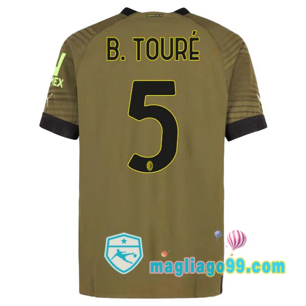 Magliago - Passione Maglie Thai Affidabili Basso Costo Online Shop | Maglia AC Milan (B. TOURÉ 5) Terza Marrone 2022/2023
