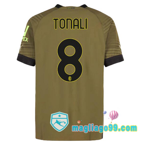 Magliago - Passione Maglie Thai Affidabili Basso Costo Online Shop | Maglia AC Milan (TONALI 8) Terza Marrone 2022/2023