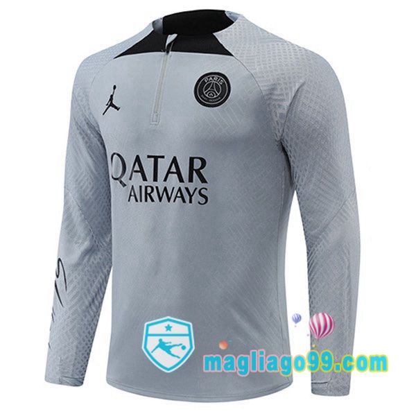 Magliago - Passione Maglie Thai Affidabili Basso Costo Online Shop | Felpa Calcio Paris PSG Grigio 2022/2023