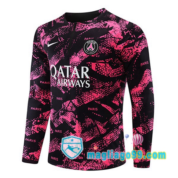 Magliago - Passione Maglie Thai Affidabili Basso Costo Online Shop | Felpa Calcio Paris PSG Rosa Nero 2022/2023
