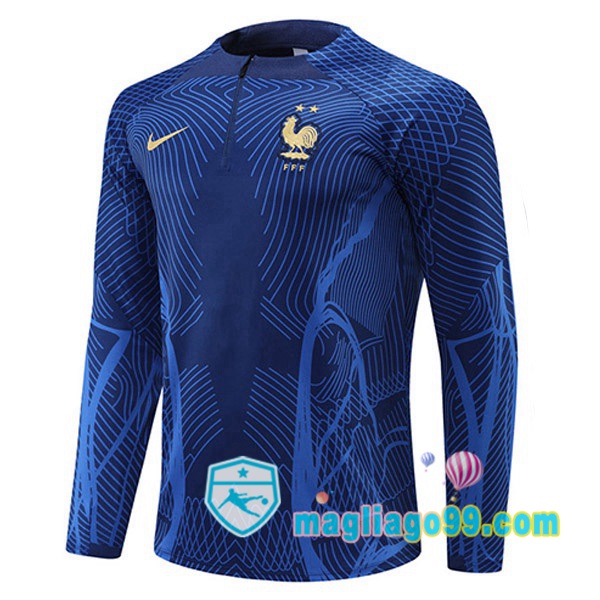 Magliago - Passione Maglie Thai Affidabili Basso Costo Online Shop | Felpa Calcio Francia Blu 2022/2023