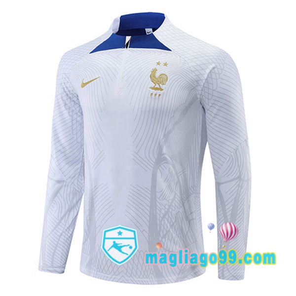 Magliago - Passione Maglie Thai Affidabili Basso Costo Online Shop | Felpa Calcio Francia Bianco 2022/2023
