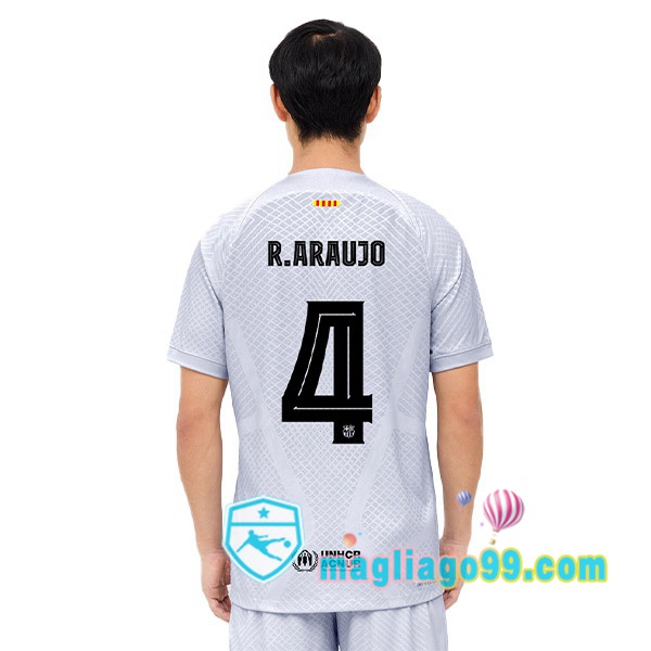 Magliago - Passione Maglie Thai Affidabili Basso Costo Online Shop | Maglia FC Barcellona (R. ARAUJO 4) Terza Grigio 2022/2023