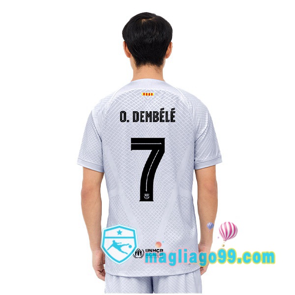 Magliago - Passione Maglie Thai Affidabili Basso Costo Online Shop | Maglia FC Barcellona (O. DEMBÉLÉ 7) Terza Grigio 2022/2023