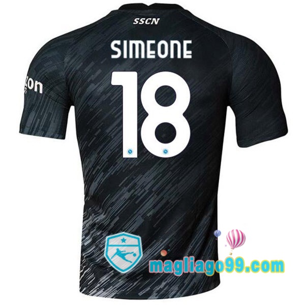 Magliago - Passione Maglie Thai Affidabili Basso Costo Online Shop | Maglia SSC Napoli (Simeone 18) Terza Nero 2022/2023