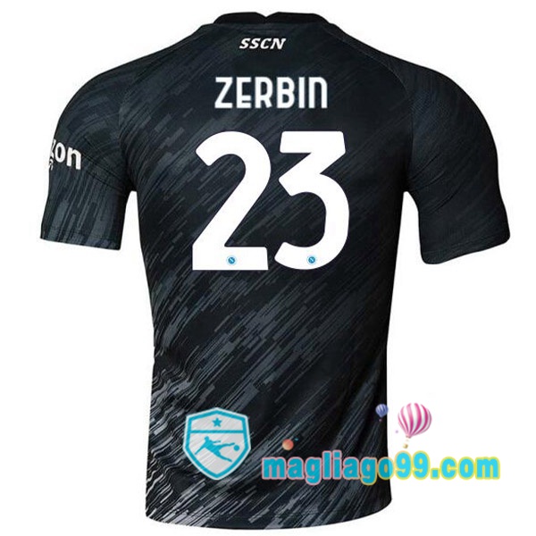Magliago - Passione Maglie Thai Affidabili Basso Costo Online Shop | Maglia SSC Napoli (Zerbin 23) Terza Nero 2022/2023