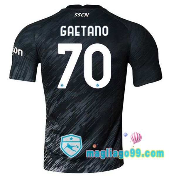 Magliago - Passione Maglie Thai Affidabili Basso Costo Online Shop | Maglia SSC Napoli (Gaetano 70) Terza Nero 2022/2023