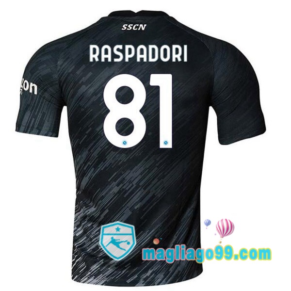 Magliago - Passione Maglie Thai Affidabili Basso Costo Online Shop | Maglia SSC Napoli (Raspadori 81) Terza Nero 2022/2023