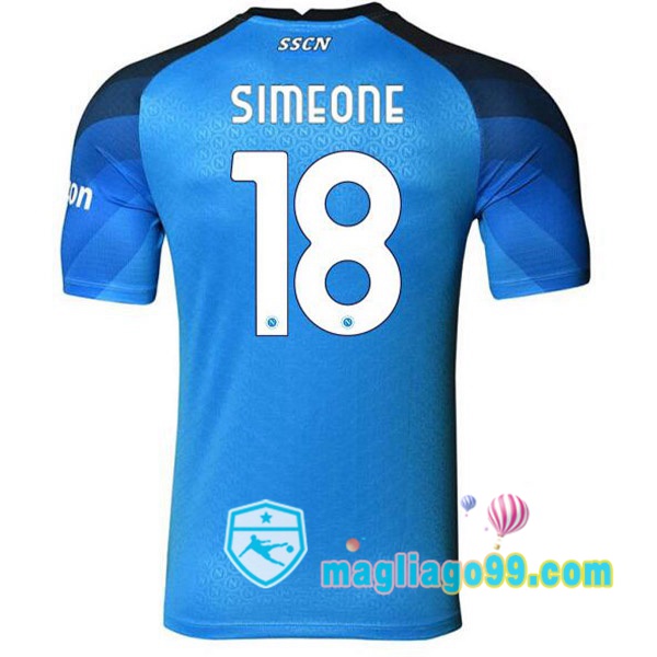 Magliago - Passione Maglie Thai Affidabili Basso Costo Online Shop | Maglia SSC Napoli (Simeone 18) Prima Blu 2022/2023