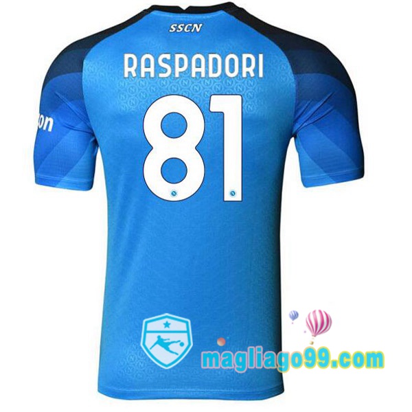 Magliago - Passione Maglie Thai Affidabili Basso Costo Online Shop | Maglia SSC Napoli (Raspadori 81) Prima Blu 2022/2023