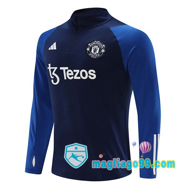 Magliago - Passione Maglie Thai Affidabili Basso Costo Online Shop | Felpa Calcio Manchester United Blu 2023/2024