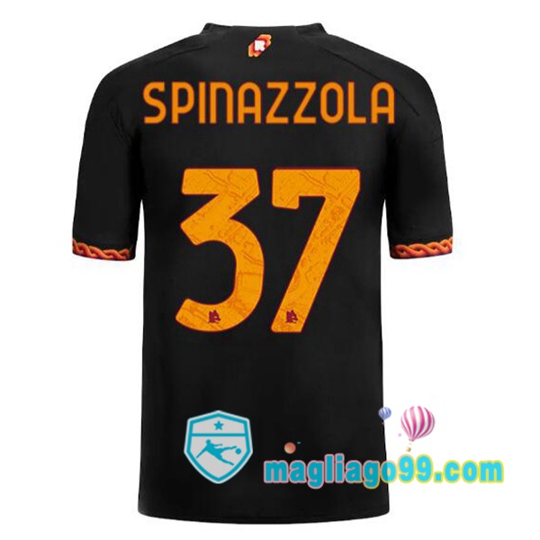 Magliago - Passione Maglie Thai Affidabili Basso Costo Online Shop | Maglia AS Roma (SPINAZZOLA 37) Terza Nero 2023/2024