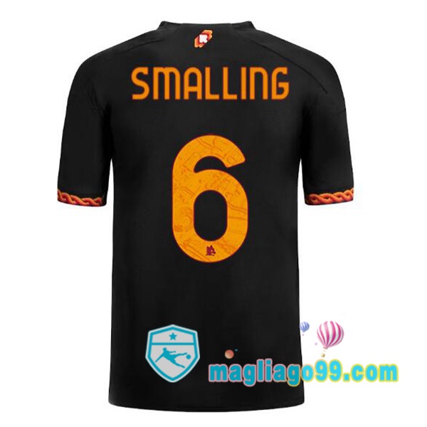 Magliago - Passione Maglie Thai Affidabili Basso Costo Online Shop | Maglia AS Roma (SMALLING 6) Terza Nero 2023/2024