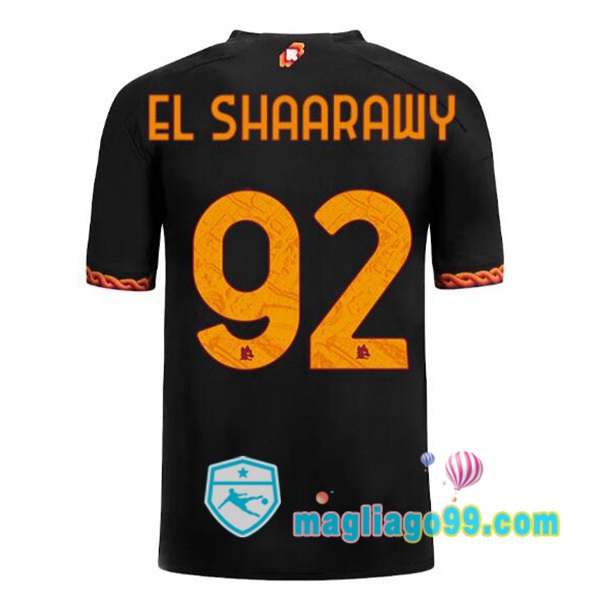 Magliago - Passione Maglie Thai Affidabili Basso Costo Online Shop | Maglia AS Roma (EL SHAARAWY 92) Terza Nero 2023/2024