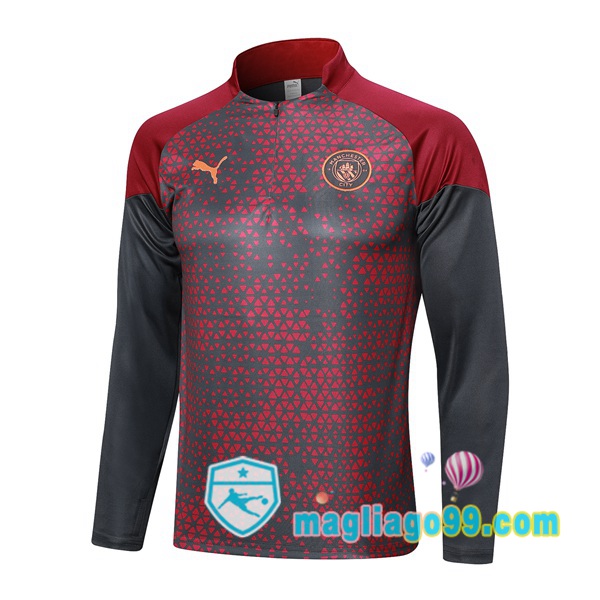 Magliago - Passione Maglie Thai Affidabili Basso Costo Online Shop | Felpa Calcio Manchester City Rosso Grigio 2023/2024
