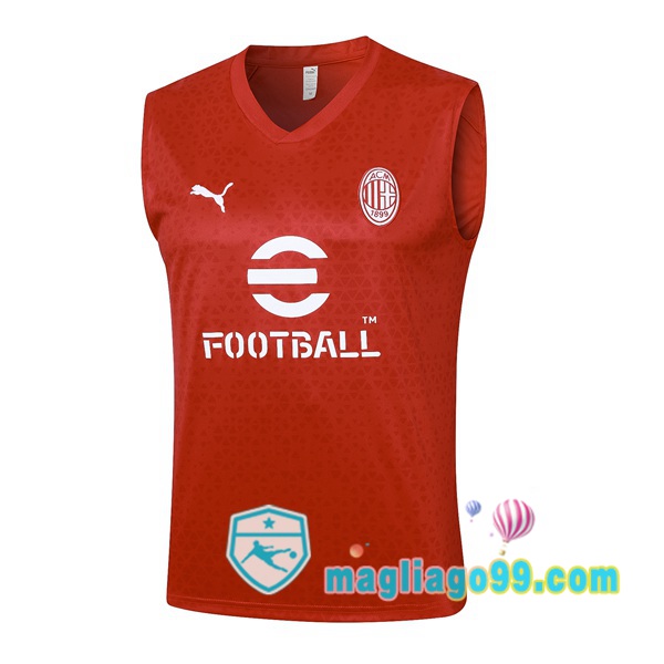 Magliago - Passione Maglie Thai Affidabili Basso Costo Online Shop | Gilet Calcio AC Milan Rosso 2023/2024