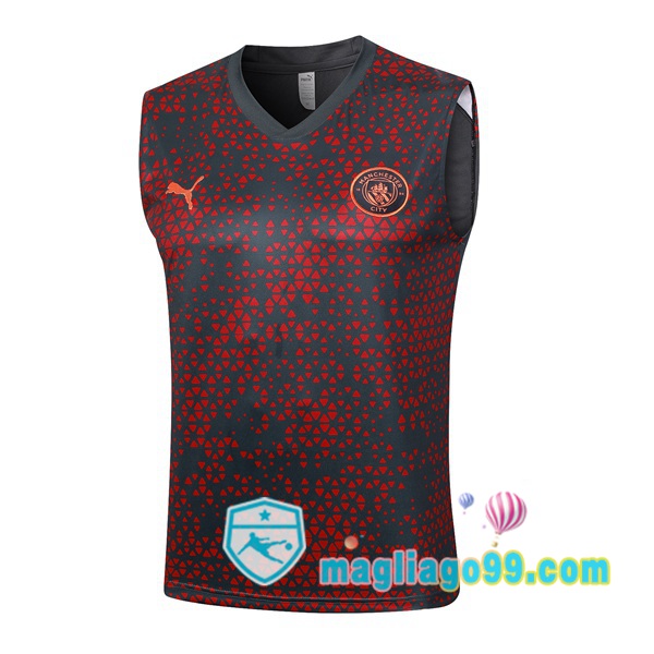 Magliago - Passione Maglie Thai Affidabili Basso Costo Online Shop | Gilet Calcio Manchester City Rosso Nero 2023/2024
