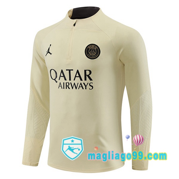 Magliago - Passione Maglie Thai Affidabili Basso Costo Online Shop | Felpa Calcio JORDAN Paris PSG Giallo 2023/2024