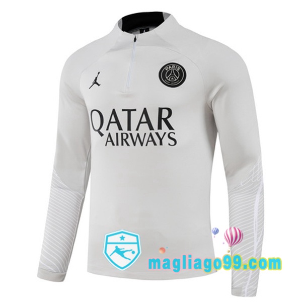 Magliago - Passione Maglie Thai Affidabili Basso Costo Online Shop | Felpa Calcio JORDAN Paris PSG Grigio 2023/2024