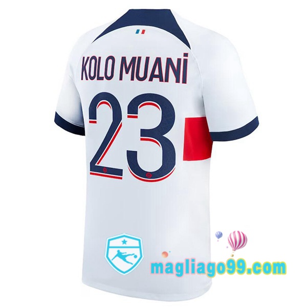 Magliago - Passione Maglie Thai Affidabili Basso Costo Online Shop | Maglia Paris PSG (Kolo Muani 23) Seconda Bianco 2023/2024