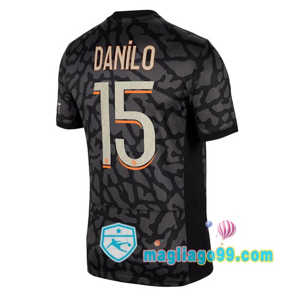 Magliago - Passione Maglie Thai Affidabili Basso Costo Online Shop | Maglia Paris PSG (Danilo 15) Terza Nero 2023/2024