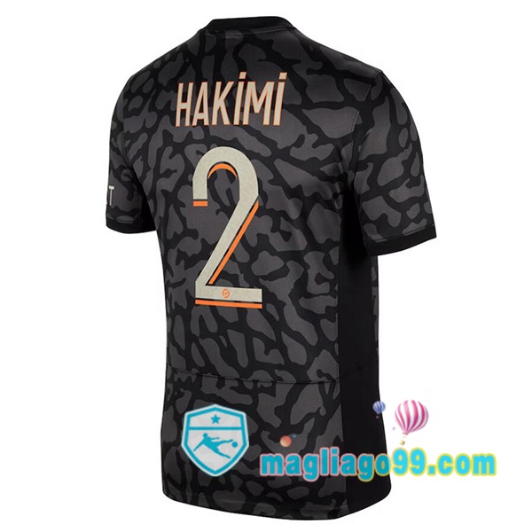 Magliago - Passione Maglie Thai Affidabili Basso Costo Online Shop | Maglia Paris PSG (Hakimi 2) Terza Nero 2023/2024
