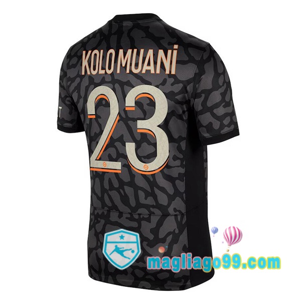 Magliago - Passione Maglie Thai Affidabili Basso Costo Online Shop | Maglia Paris PSG (Kolo Muani 23) Terza Nero 2023/2024