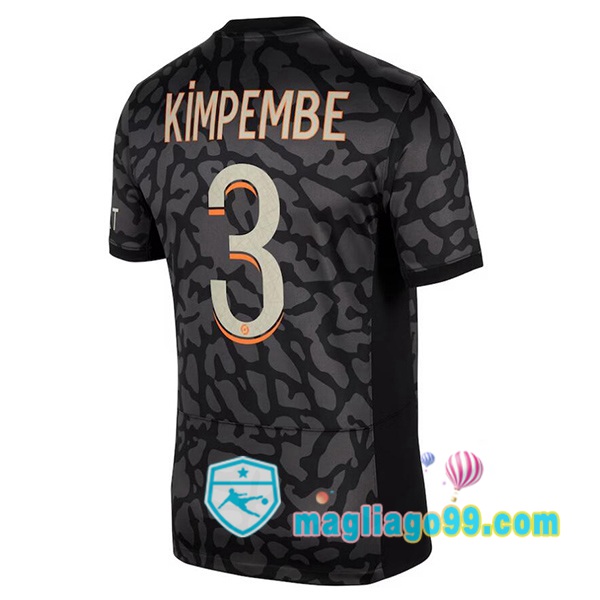 Magliago - Passione Maglie Thai Affidabili Basso Costo Online Shop | Maglia Paris PSG (Kimpembe 3) Terza Nero 2023/2024