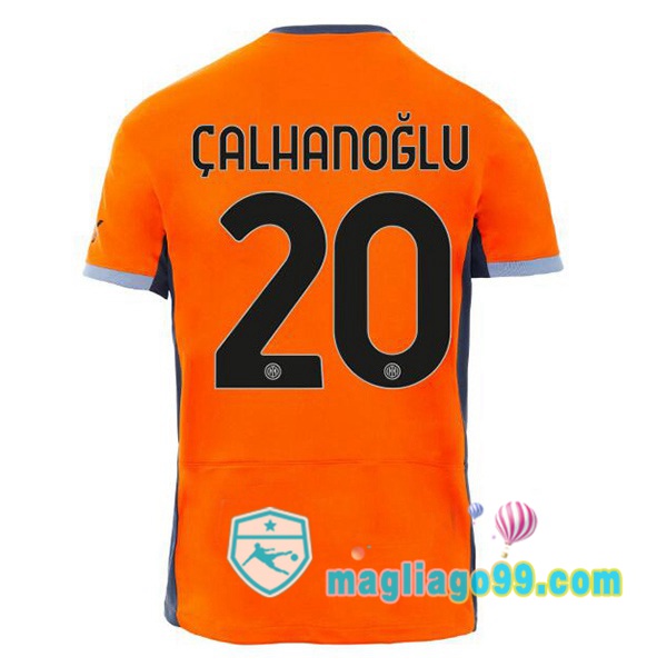 Magliago - Passione Maglie Thai Affidabili Basso Costo Online Shop | Maglia Inter Milan (ÇALHANOĞLU 20) Terza Arancione 2023/2024