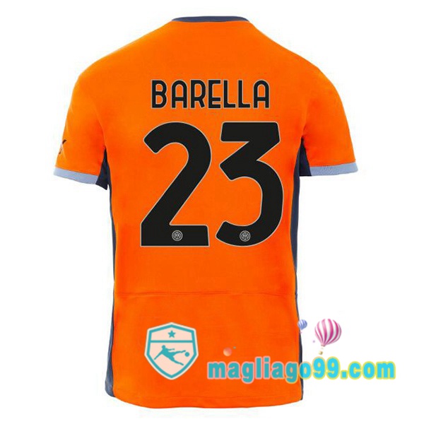 Magliago - Passione Maglie Thai Affidabili Basso Costo Online Shop | Maglia Inter Milan (BARELLA 23) Terza Arancione 2023/2024