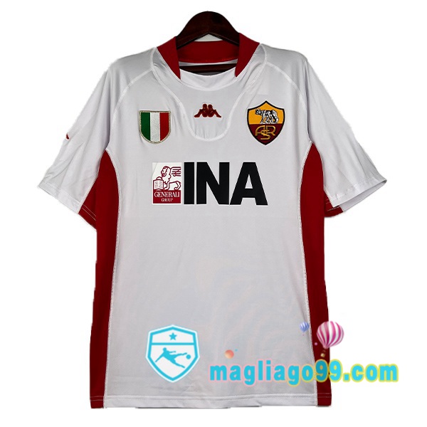 Magliago - Passione Maglie Thai Affidabili Basso Costo Online Shop | Maglia Storica AS Roma Retro Seconda Bianco 2001-2002