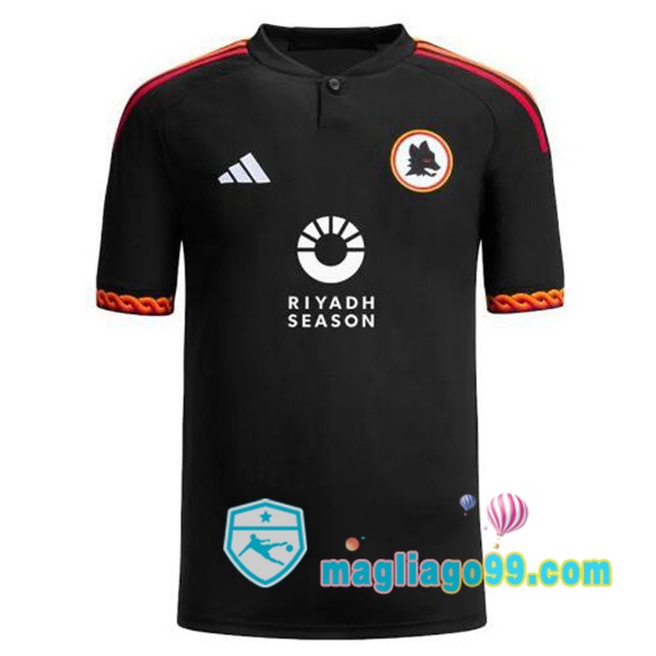 Magliago - Passione Maglie Thai Affidabili Basso Costo Online Shop | Maglia AS Roma RIYADH SEASON Terza Nero 2023/2024